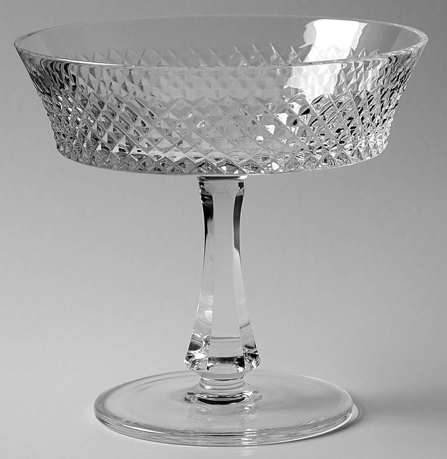 Diamond (Hex Base) Round Compote (Height X Width) by Gorham Crystal-1