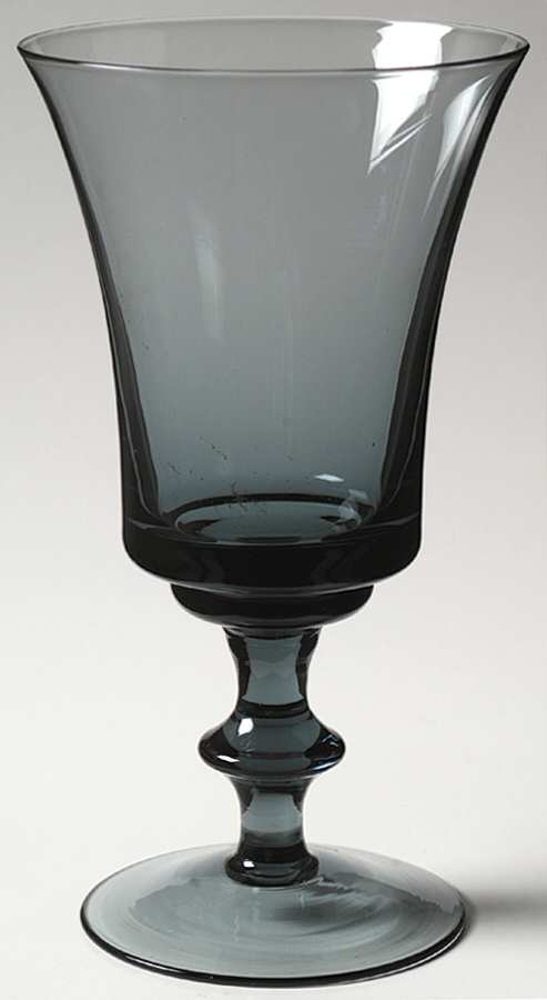 Elegance Smoke (Grey) Water Goblet by Gorham Crystal-1