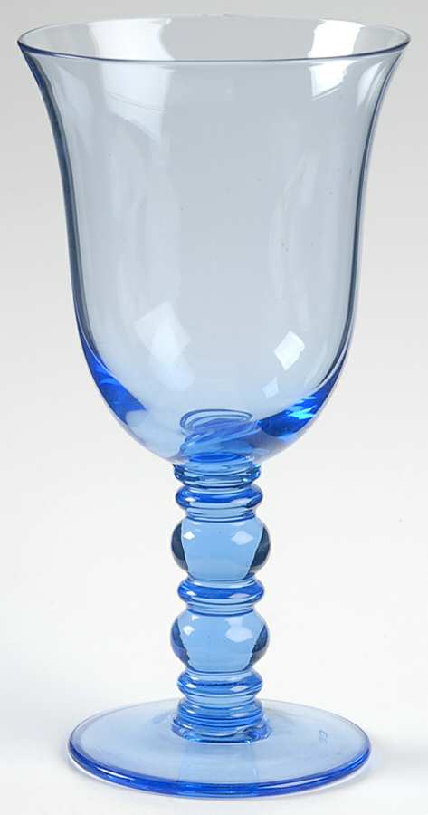 Fanfare Blue Water Goblet by Gorham Crystal-1