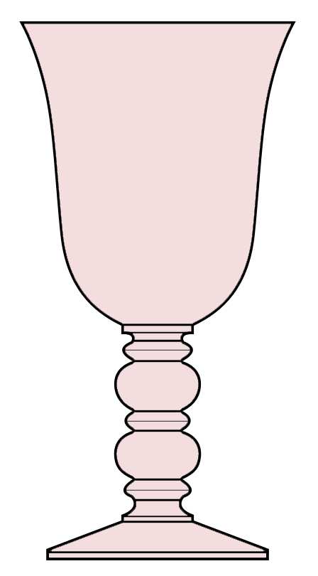 Fanfare Pink Water Goblet by Gorham Crystal-1