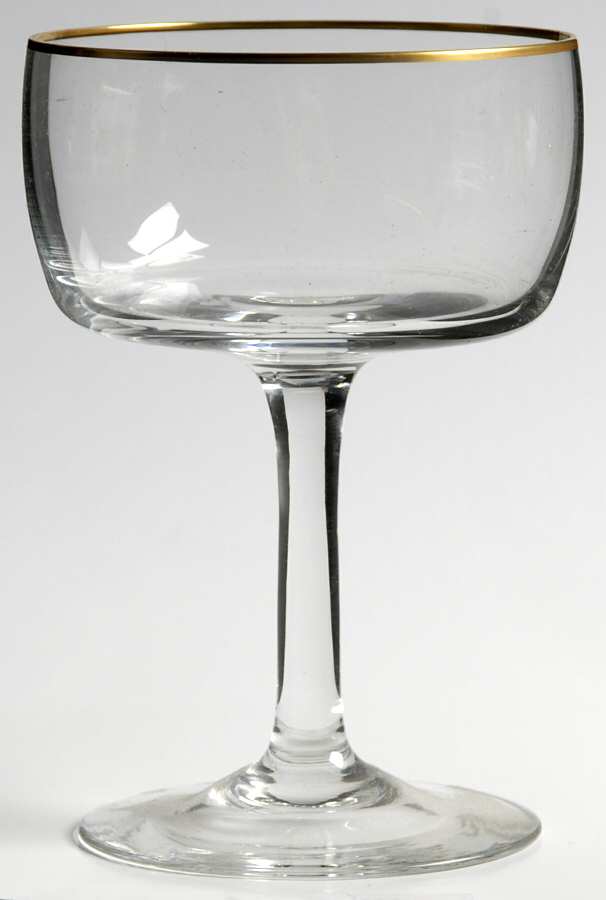 Firelight (Gold Trim) Champagne/Tall Sherbet by Gorham Crystal-1