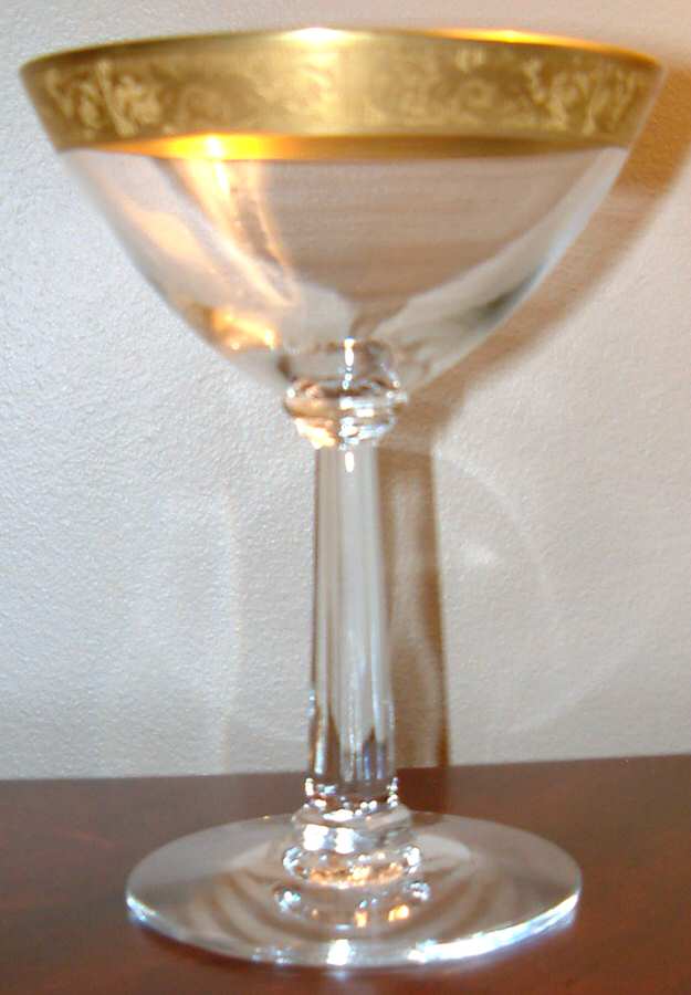 Gold Oxford (Gold) Champagne/Tall Sherbet by Gorham Crystal-1