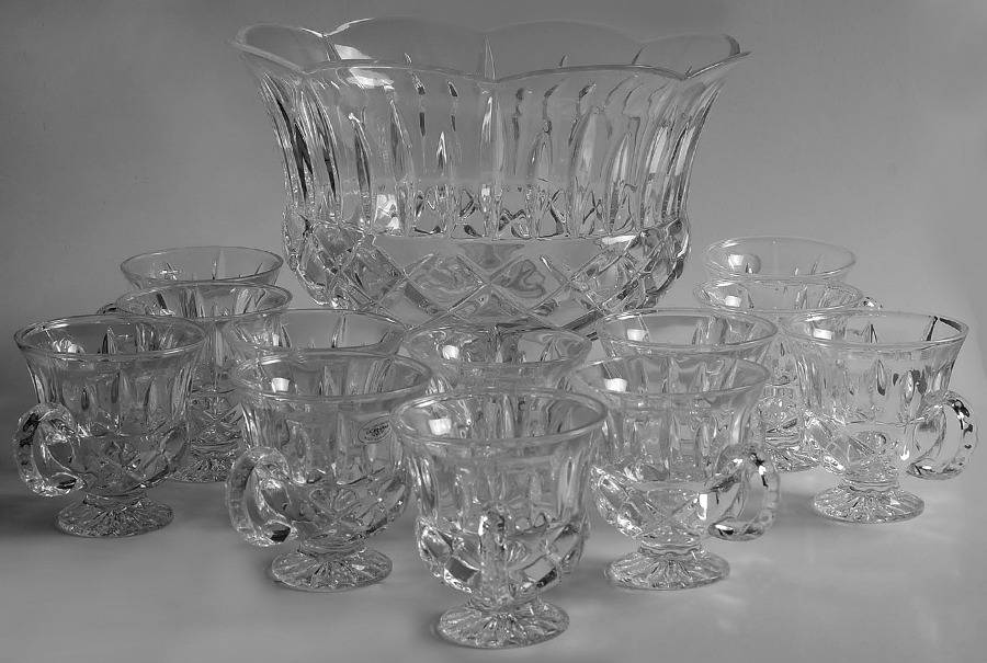 King Edward (13 Piece) Punch Set (PUN + 12 PCU) by Gorham Crystal-1