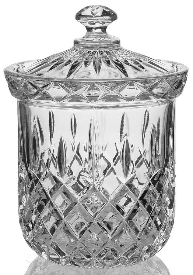 King Edward Biscuit Barrel & Lid by Gorham Crystal-1