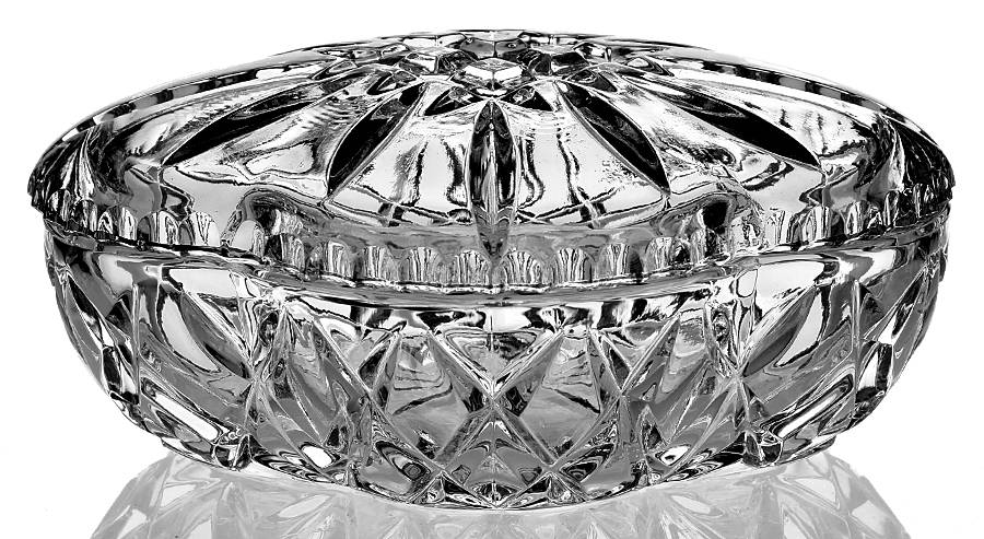 King Edward Oval Box with Lid by Gorham Crystal-1