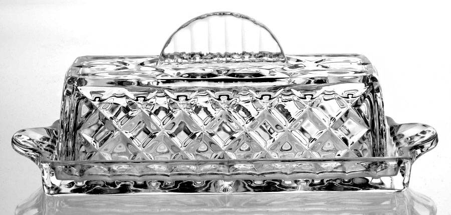 King Edward 1/4 Pound Covered Butter by Gorham Crystal-1