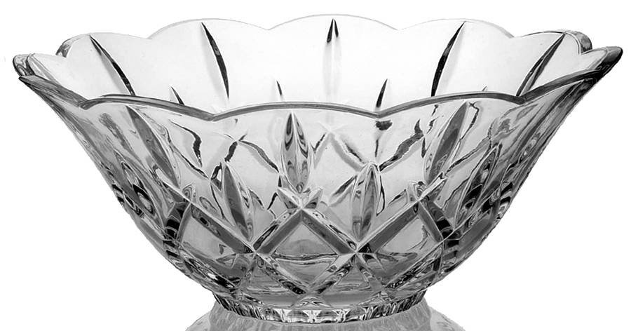 Lady Anne 11" Scalloped Bowl by Gorham Crystal-1