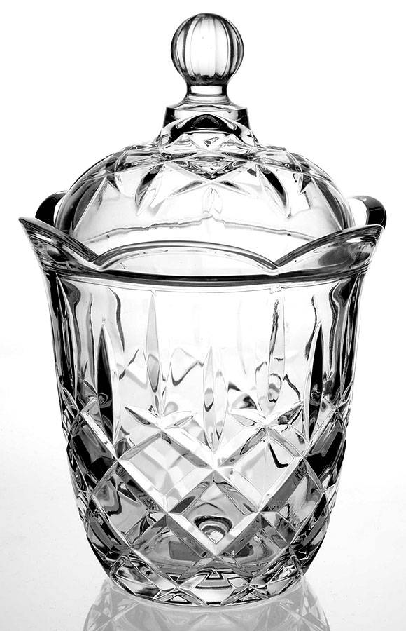 Lady Anne Round Biscuit Barrel & Lid by Gorham Crystal-1