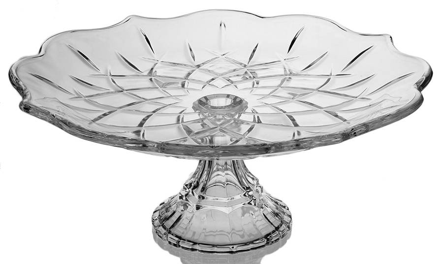 Lady Anne 14" Diameter Pedestal Cake Stand by Gorham Crystal-1