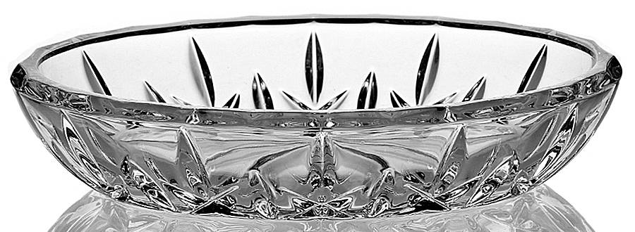 Lady Anne Oval Cranberry Bowl by Gorham Crystal-1
