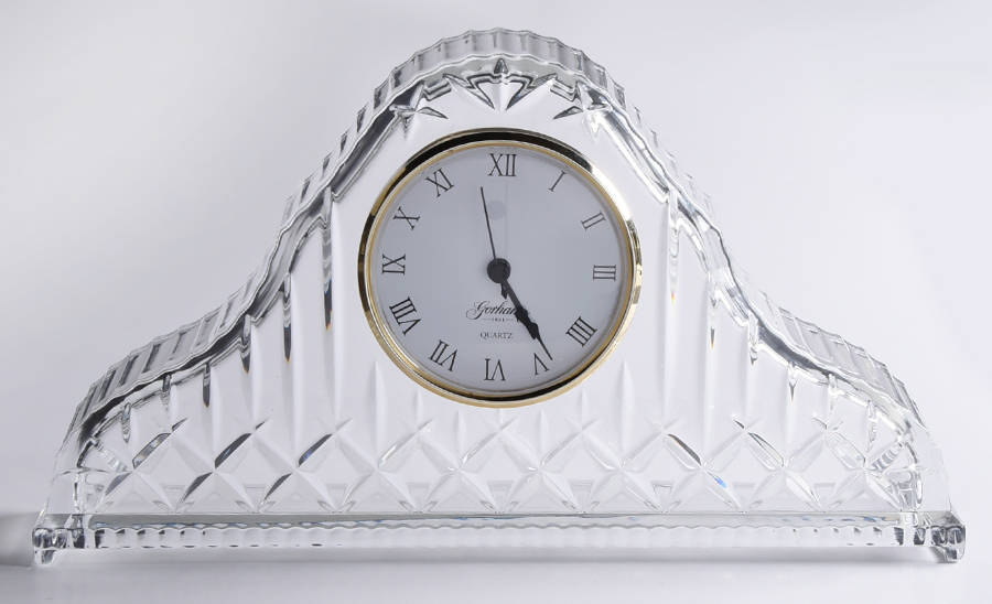 Lady Anne Mantel Clock by Gorham Crystal-1