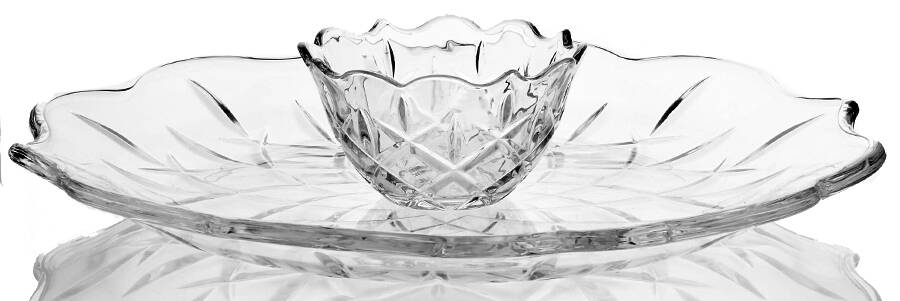 Lady Anne Chip & Dip Set by Gorham Crystal-1