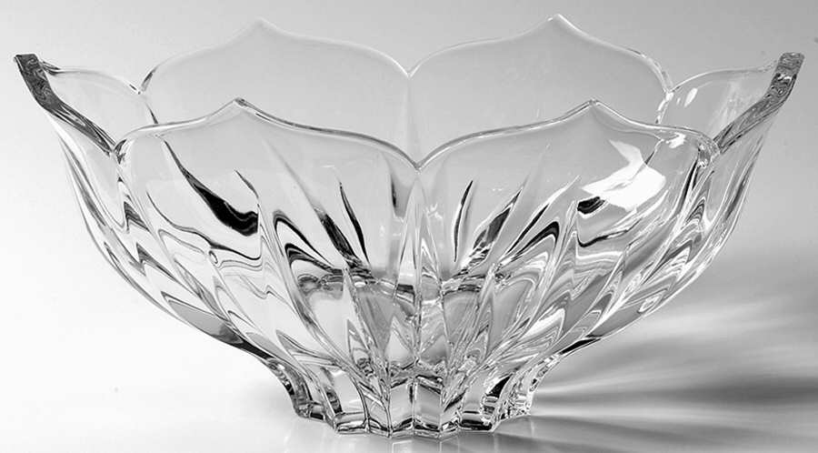 Lotus 11" Oval Bowl by Gorham Crystal-1