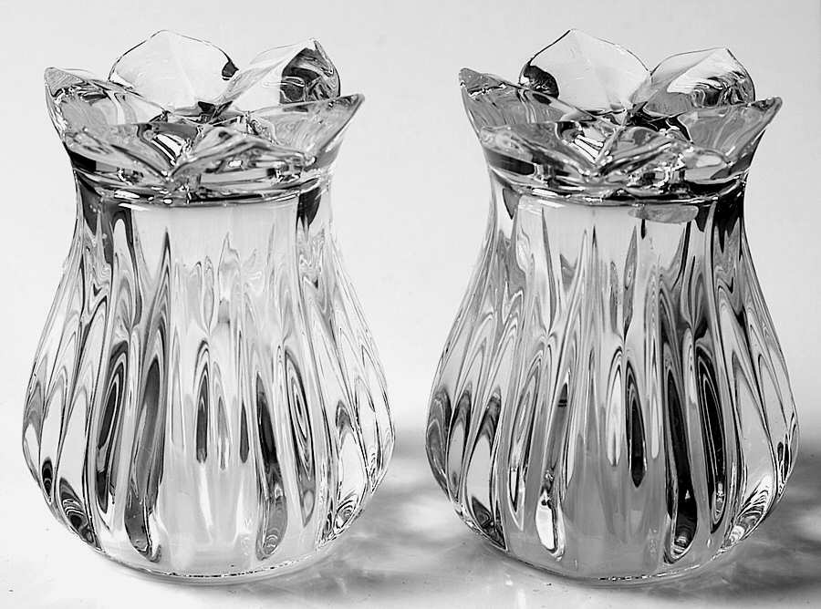 Lotus Stoppered Shaker Set by Gorham Crystal-1