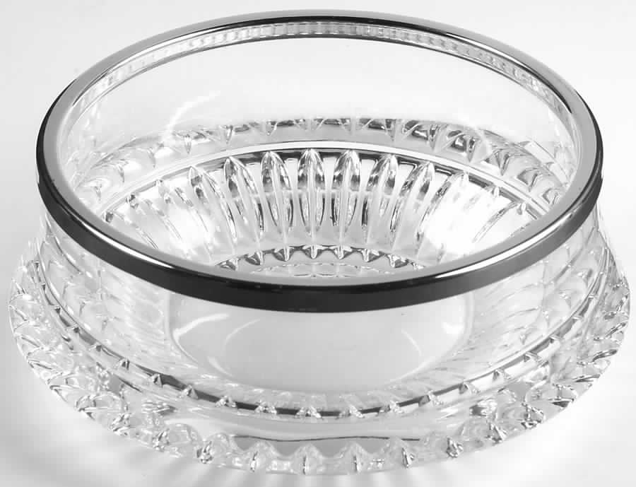 Lyric 6" Round Bowl with Silverplate Rim by Gorham Crystal-1