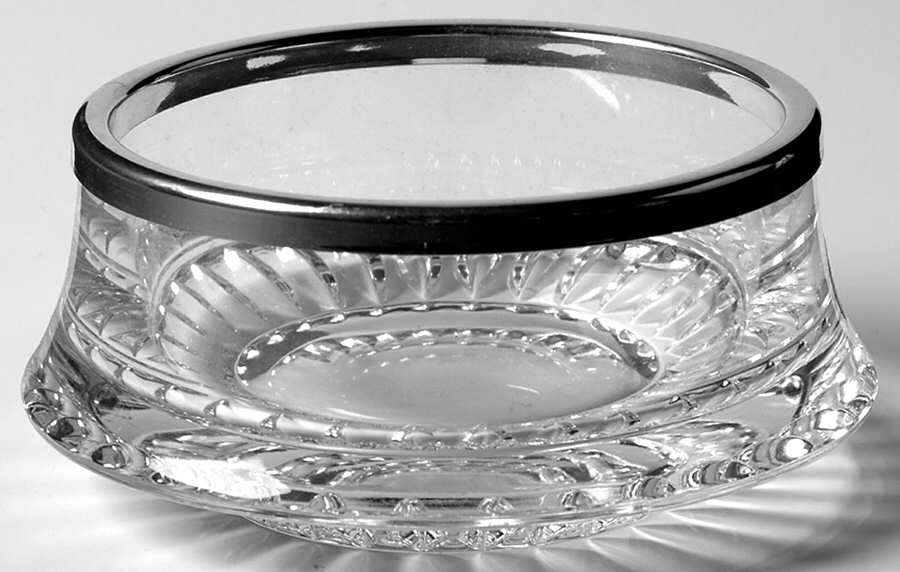 Lyric 4" Round Bowl with Silverplate Rim by Gorham Crystal-1