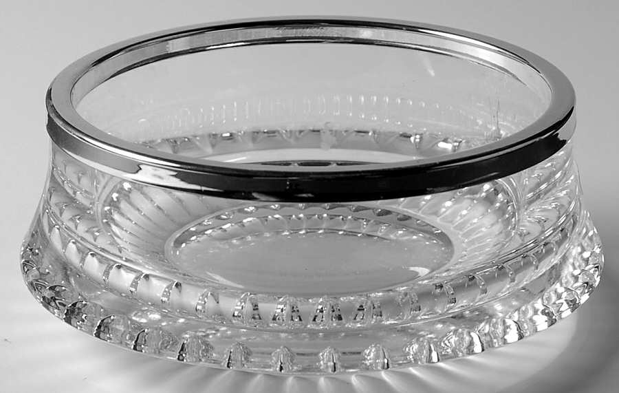 Lyric 5" Round Bowl with Silverplate Rim by Gorham Crystal-1