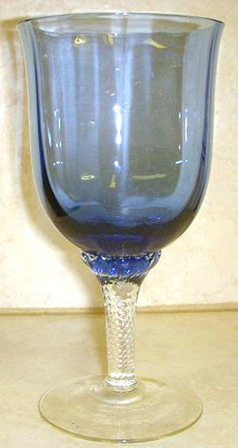 Octette Blue Water Goblet by Gorham Crystal-1