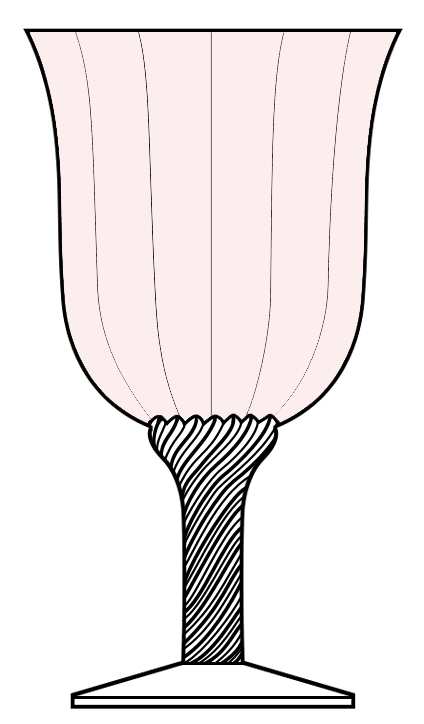 Octette Pink Water Goblet by Gorham Crystal-1