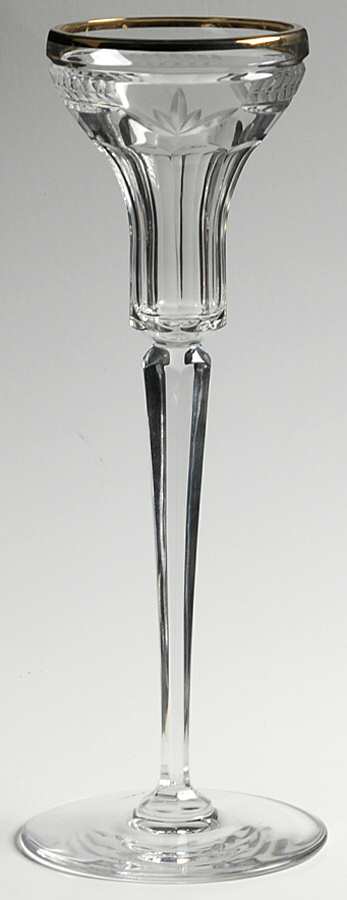 Patrician Tall Single Light Candlestick by Gorham Crystal-1