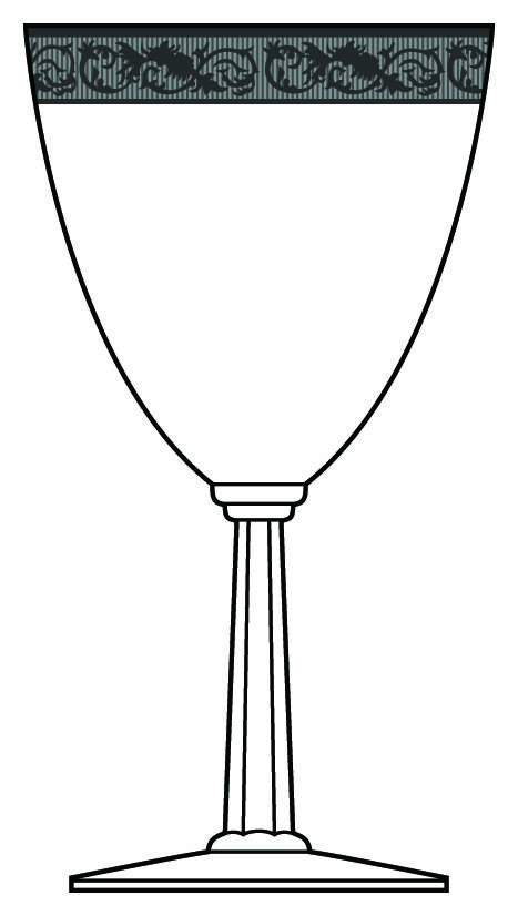 Platinum Oxford Water Goblet by Gorham Crystal-1