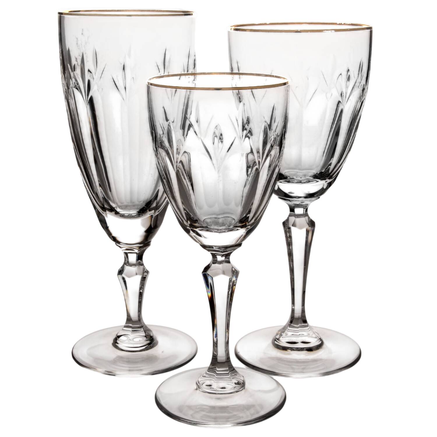 Royal Devon (Gold Trim) 24  Piece Estate Set by Gorham Crystal-1