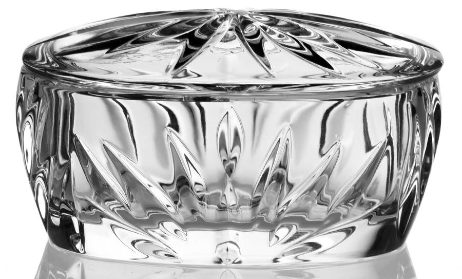 Star Blossom Round Box & Lid by Gorham Crystal-1