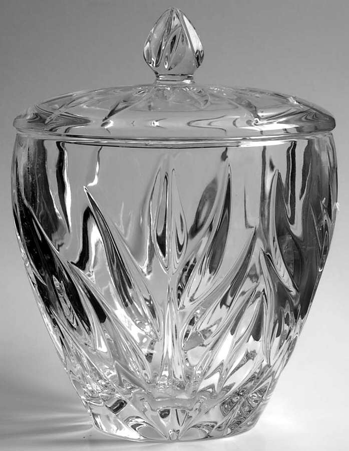 Star Blossom Biscuit Barrel & Lid by Gorham Crystal-1