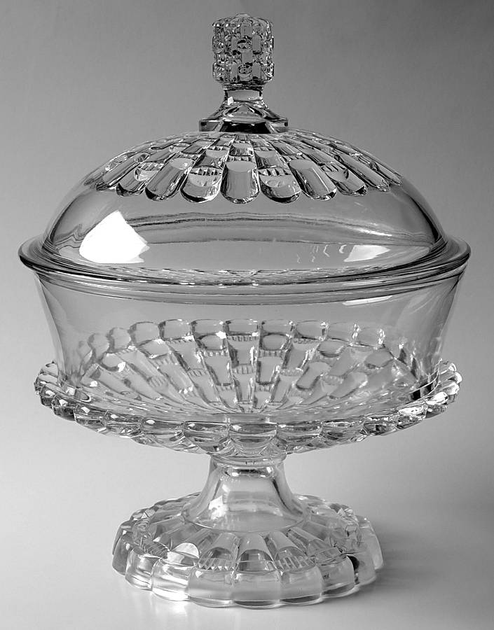 Cut Log 10" Compote & Lid by Greensburg-1