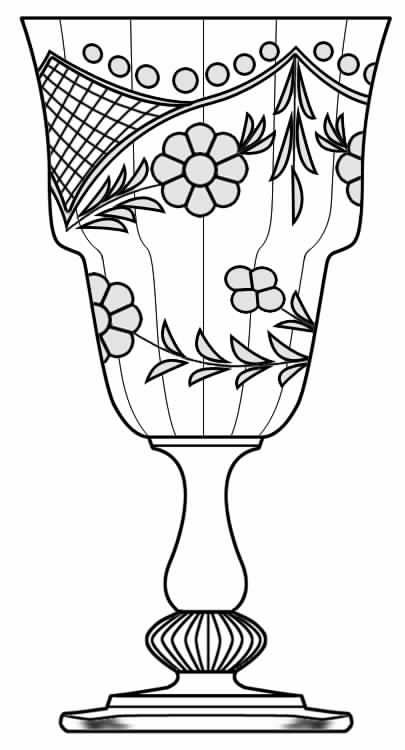 Triumph (Stem #39, Cut Floral) Water Goblet by Glastonbury - Lotus-1