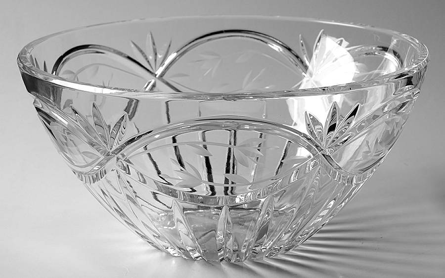 Victorias Garden 9" Round Flared Bowl by Gorham Crystal-1