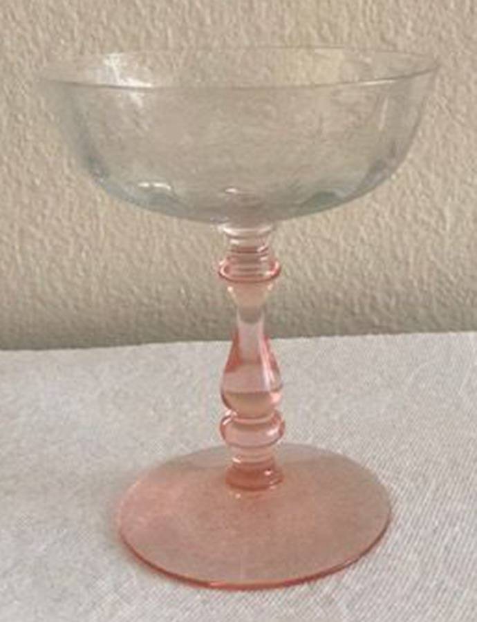 Flanders (Stem27, Pink Stem) Champagne/Tall Sherbet by Glastonbury - Lotus-1