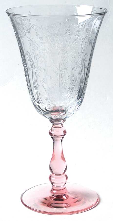 Flanders (Stem27, Pink Stem) Water Goblet by Glastonbury - Lotus-1