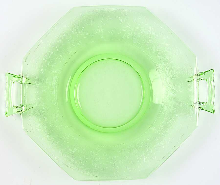 Decoration 889 Green (Gold Trim) Small Cheese Plate by Glastonbury - Lotus-1