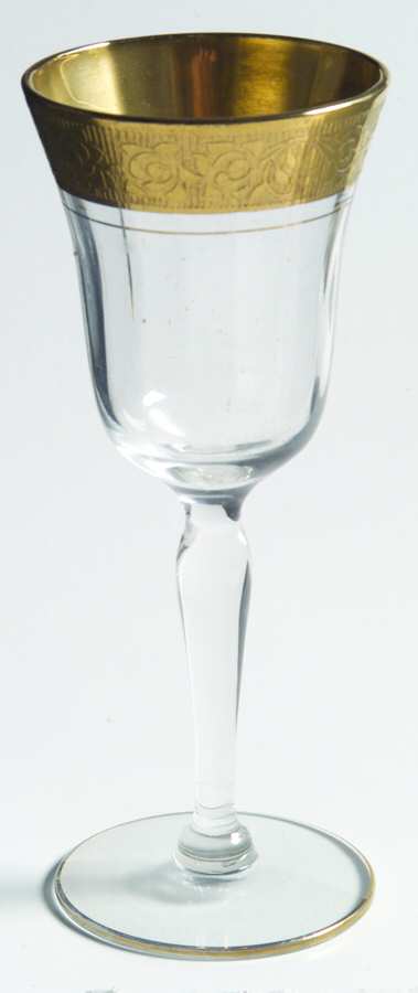 Rambler Rose 35 Gold (Optic) Wine Glass by Glastonbury - Lotus-1