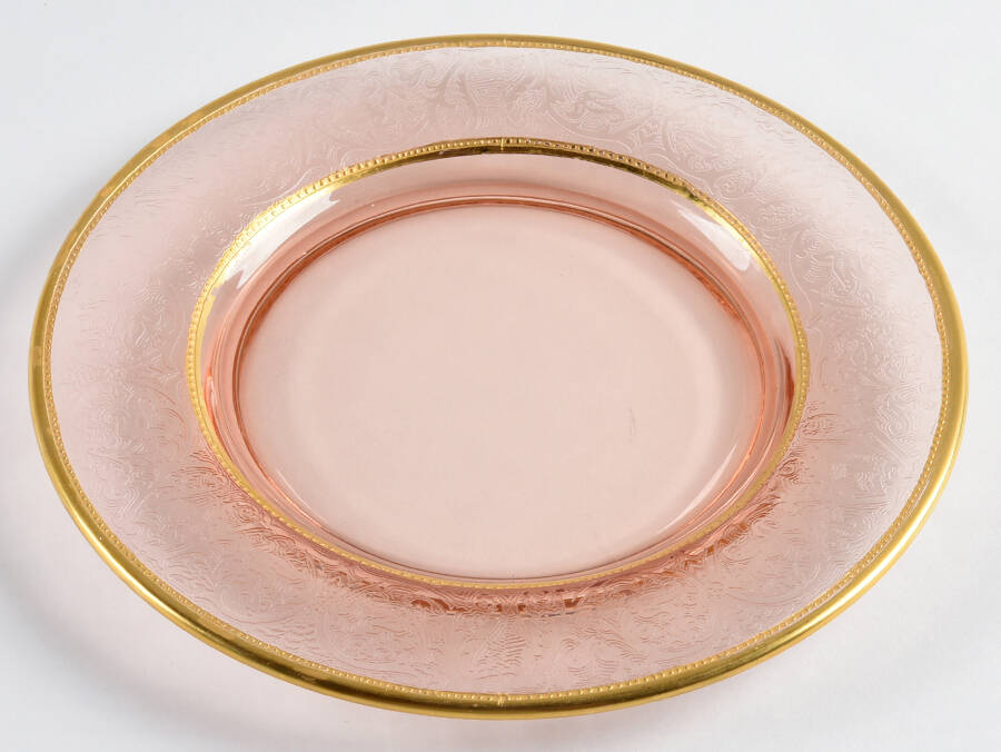 Decoration 889 Rose (Gold Trim) 7" Salad Plate by Glastonbury - Lotus-1