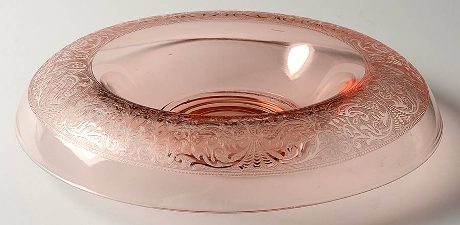 Decoration 889 Rose (Gold Trim) 10" Rolled Edge Bowl by Glastonbury - Lotus-1
