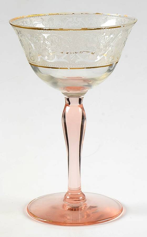 Decoration 889 Rose (Gold Trim) Champagne/Tall Sherbet by Glastonbury - Lotus-1