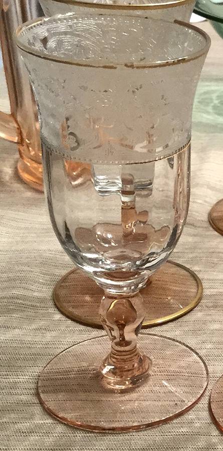 Decoration 889 Rose (Gold Trim) Parfait by Glastonbury - Lotus-1