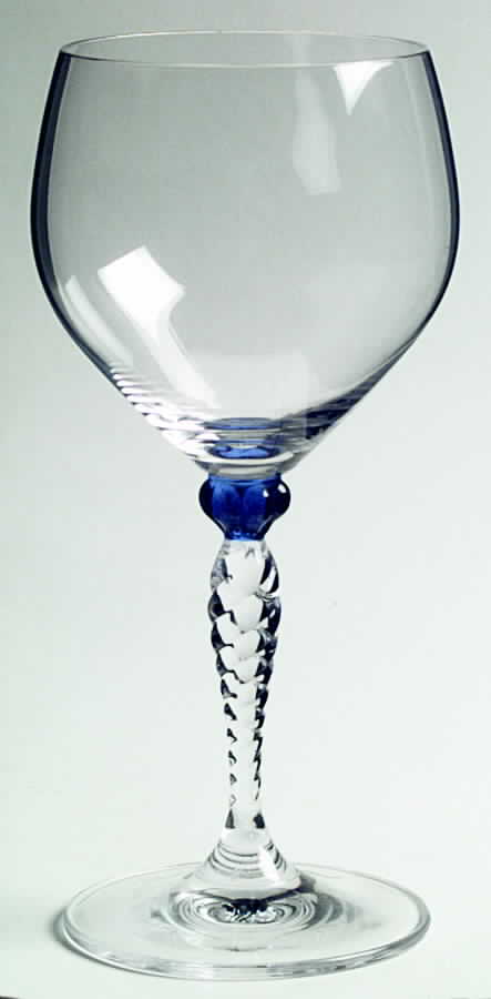 Ariana Cobalt Blue Water Goblet by Gorham Crystal-1