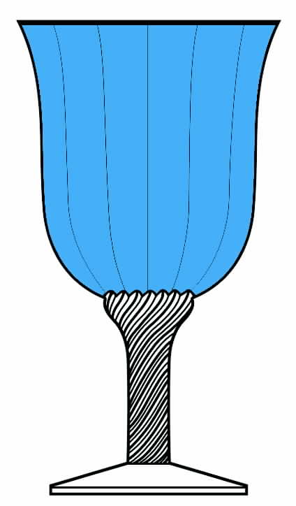 Minstrel Blue Water Goblet by Gorham Crystal-1