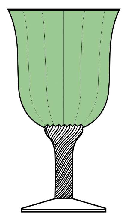 Minstrel Green Water Goblet by Gorham Crystal-1