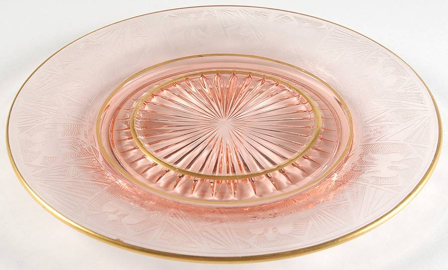 La Furiste Rose (Gold Trim) Mayonnaise Underplate Only by Glastonbury - Lotus-1