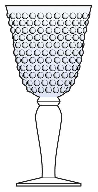 Colonial Hobnail Blue Water Goblet by Gibson-1