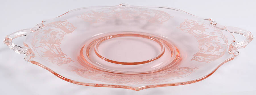 Hunt Scene Pink Cheese & Cracker Plate by Glastonbury - Lotus-1