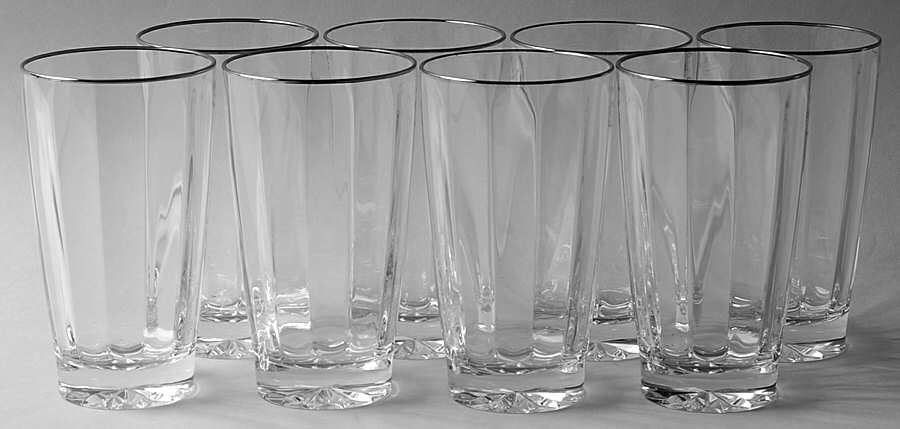 Andante (Platinum Trim) (Set of 8) Highball by Gorham Crystal-1