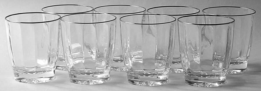 Andante (Platinum Trim) Double Old Fashioned - Set of 8 by Gorham Crystal-1