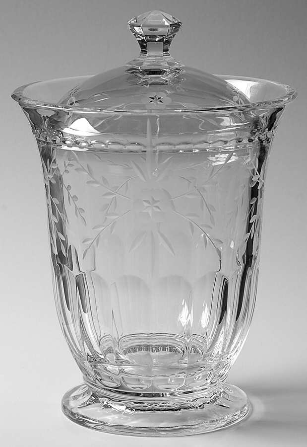 Chantilly Biscuit Barrel & Lid by Gorham Crystal-1