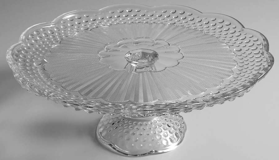 Emily's Attic Clear 11" Diameter Pedestal Cake Stand by Gorham Crystal-1
