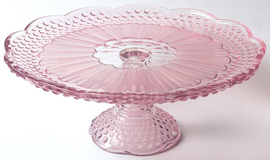 Emily's Attic Pink 11" Diameter Pedestal Cake Stand by Gorham Crystal-1